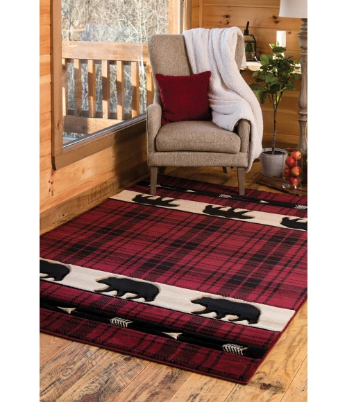 United Weavers Cottage Burgundy 2055-41434 7 ft. 10 in. X 10 ft. 6 in. Rectangle Rug