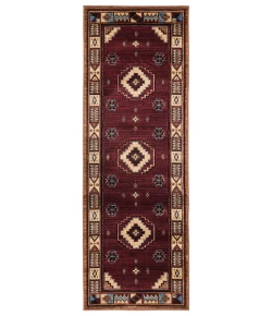 United Weavers Cottage Burgundy 2055-40334 2 ft. 7 in. X 7 ft. 4 in. Rectangle Rug