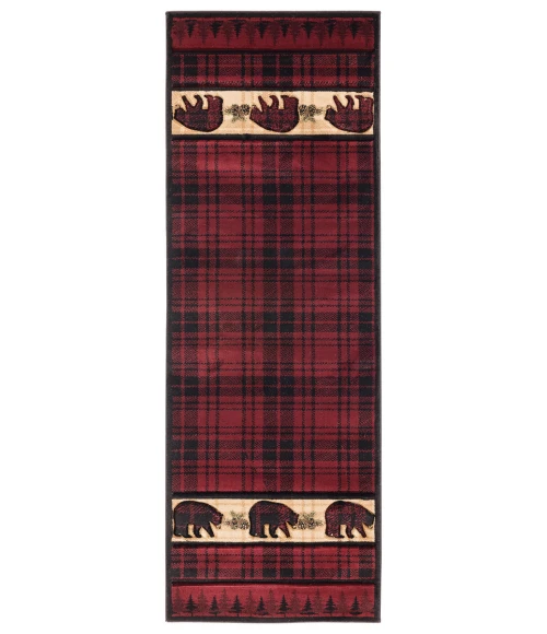 United Weavers Cottage Burgundy 2055-40834 2 ft. 7 in. X 7 ft. 4 in. Rectangle Rug