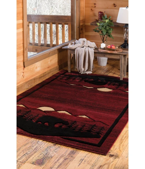 United Weavers Cottage Burgundy 2055-41234 7 ft. 10 in. X 10 ft. 6 in. Rectangle Rug