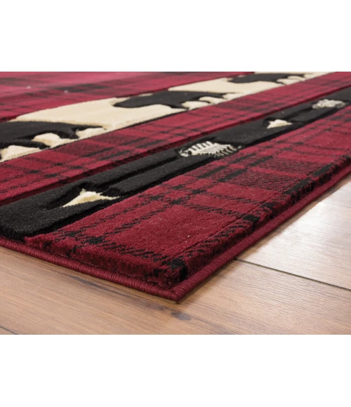 United Weavers Cottage Burgundy 2055-41434 7 ft. 10 in. X 10 ft. 6 in. Rectangle Rug