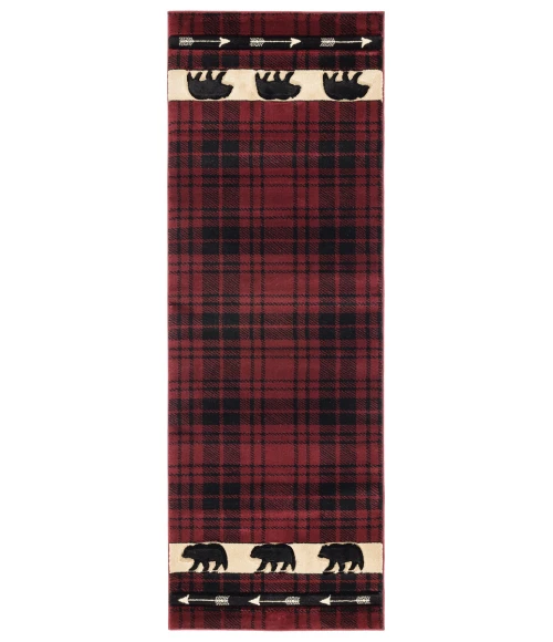 United Weavers Cottage Burgundy 2055-41434 2 ft. 7 in. X 7 ft. 4 in. Rectangle Rug