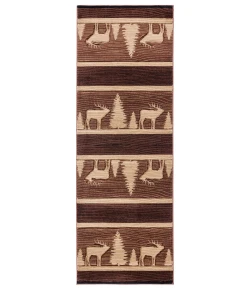 United Weavers Cottage Brown 2055-41750 2 ft. 7 in. X 7 ft. 4 in. Rectangle Rug