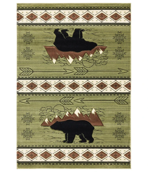 United Weavers Cottage Green 2055-41845 5 ft. 3 in. X 7 ft. 6 in. Rectangle Rug