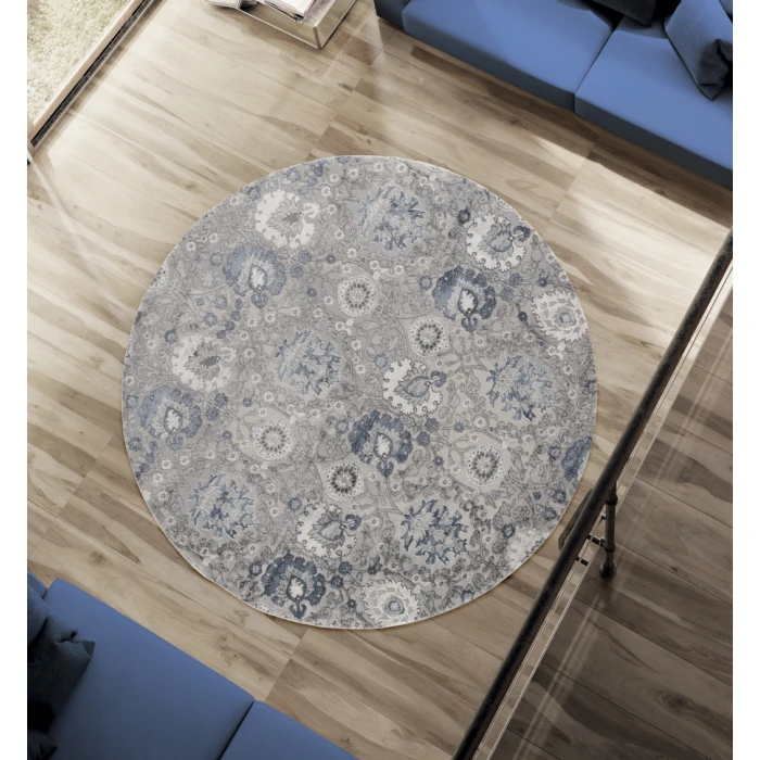 United Weavers Cascades Blue 2601-10460 7 ft. 10 in. RD Round Rug