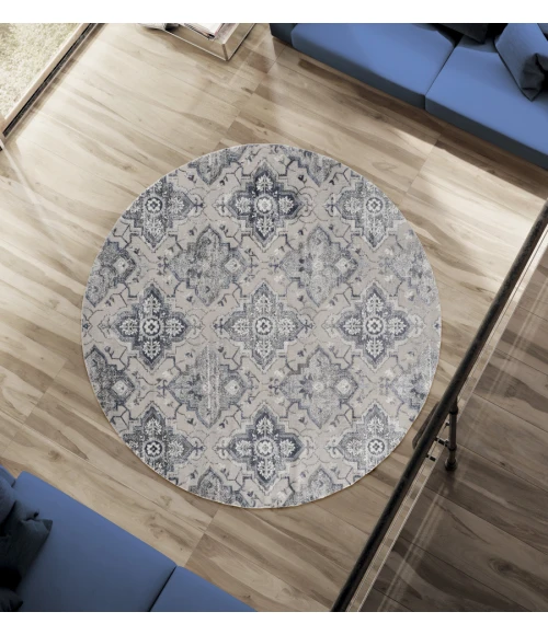 United Weavers Cascades Blue 2601-10560 7 ft. 10 in. RD Round Rug