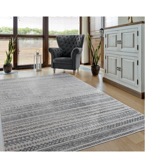 United Weavers Cascades Grey 2601-10772 5 ft. 3 in. X 7 ft. 2 in. Rectangle Rug