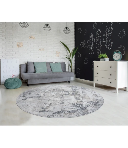 United Weavers Emojy Wheat 2640-40191 7 ft. 10 in. RD Round Rug