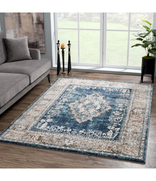 United Weavers Portsmouth Blue 3110-40160 2 ft. 7 in. X 7 ft. 2 in. Rectangle Rug