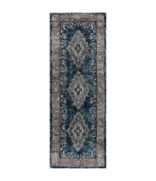 United Weavers Portsmouth Blue 3110-40160 2 ft. 7 in. X 7 ft. 2 in. Rectangle Rug