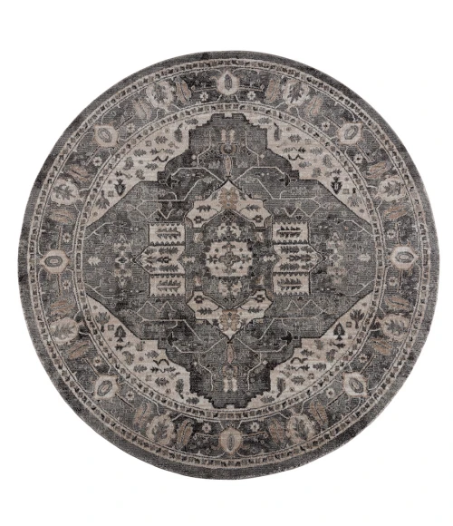 United Weavers Portsmouth Grey 3110-40272 7 ft. 11 in. X 7 ft. 11 in. Round Rug