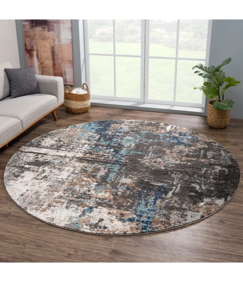 United Weavers Portsmouth Blue 3110-40360 7 ft. 11 in. X 7 ft. 11 in. Round Rug