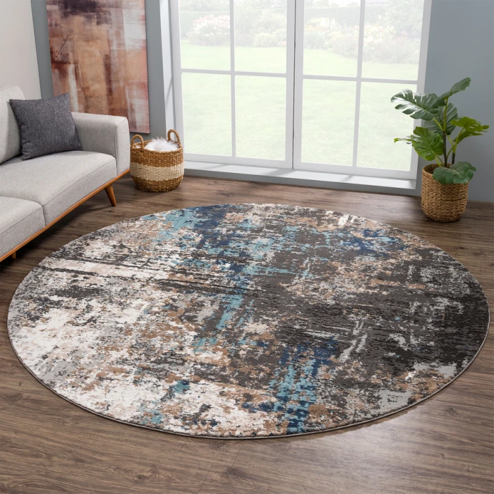 United Weavers Portsmouth Blue 3110-40360 7 ft. 11 in. X 7 ft. 11 in. Round Rug