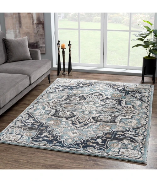 United Weavers Portsmouth Blue 3110-40460 7 ft. 10 in. X 10 ft. 6 in. Rectangle Rug