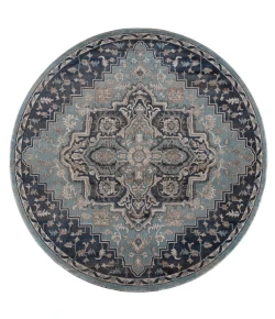 United Weavers Portsmouth Ancient Land Blue 3110-40460 7 ft. 11 in. Round Rug