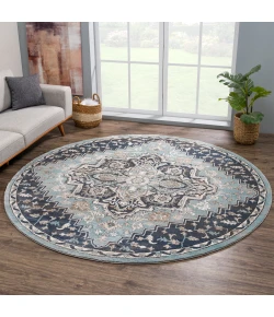 United Weavers Portsmouth Ancient Land Blue 3110-40460 7 ft. 11 in. Round Rug