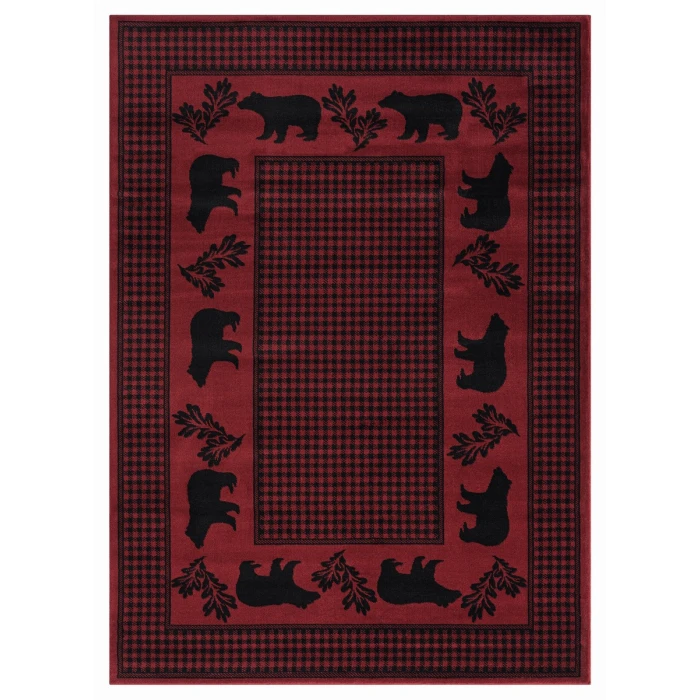 United Weavers Highlands Red 3115-60730 5 ft. 3 in. X 7 ft. 2 in. Rectangle Rug