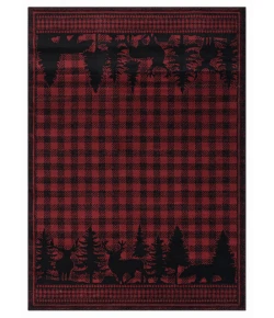 United Weavers Highlands Red 3115-60830 5 ft. 3 in. X 7 ft. 2 in. Rectangle Rug
