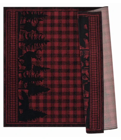 United Weavers Highlands Red 3115-60830 5 ft. 3 in. X 7 ft. 2 in. Rectangle Rug
