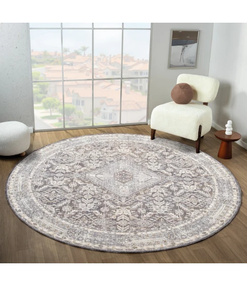 United Weavers Armada  Grey 4545-21050 7 ft. 11 in. X 7 ft. 11 in. Round Rug