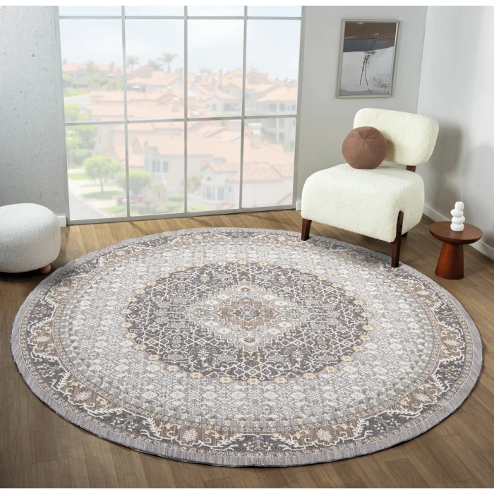 United Weavers Armada  Grey 4545-21350 7 ft. 11 in. X 7 ft. 11 in. Round Rug