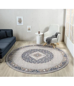 United Weavers Armada Blue 4545-21361 7 ft. 11 in. X 7 ft. 11 in. Round Rug