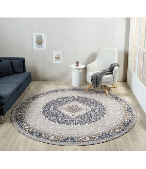 United Weavers Armada  Blue 4545-21361 7 ft. 11 in. X 7 ft. 11 in. Round Rug