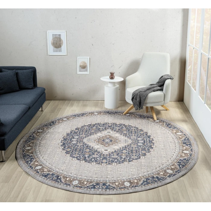 United Weavers Armada  Blue 4545-21361 7 ft. 11 in. X 7 ft. 11 in. Round Rug