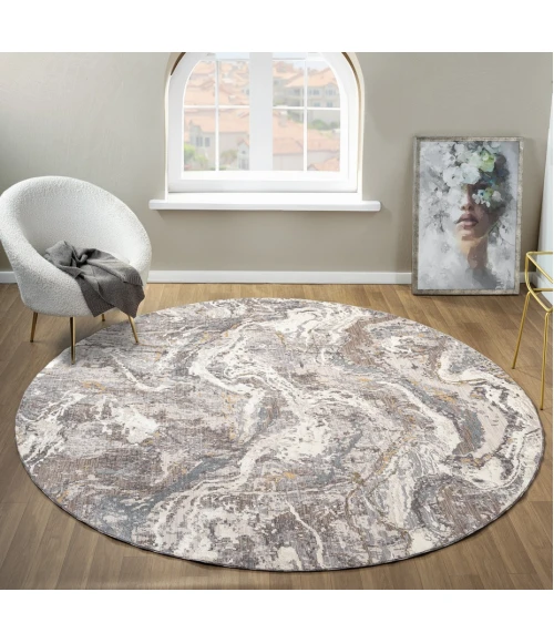 United Weavers Armada  Grey 4545-21850 7 ft. 11 in. X 7 ft. 11 in. Round Rug