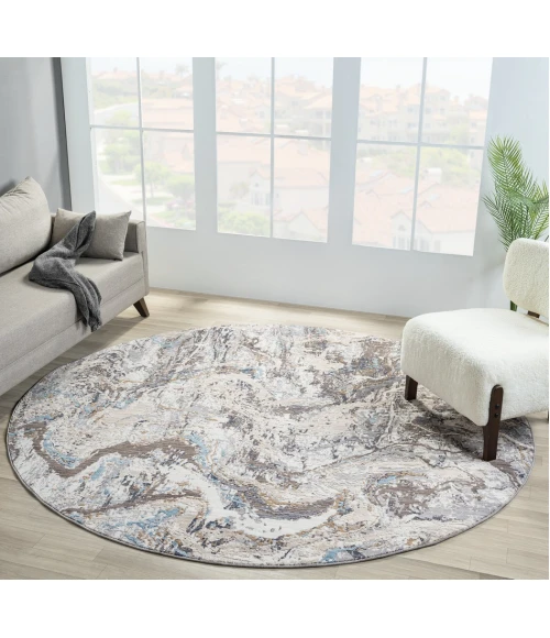 United Weavers Armada  Blue 4545-21861 7 ft. 11 in. X 7 ft. 11 in. Round Rug