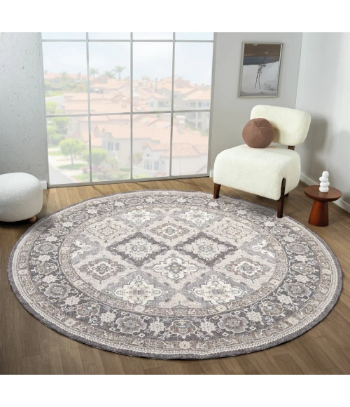 United Weavers Armada  Grey 4545-21950 7 ft. 11 in. X 7 ft. 11 in. Round Rug