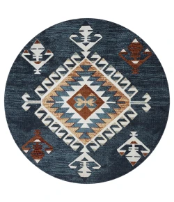 United Weavers Stratton Navy 675-71064 7 ft. 11 in. X 7 ft. 11 in. Round Rug