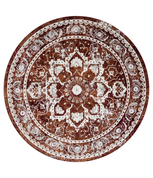 United Weavers Stratton Burgundy 675-71134 7 ft. 11 in. X 7 ft. 11 in. Round Rug