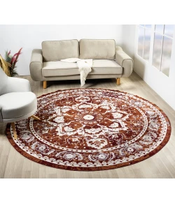 United Weavers Stratton Burgundy 675-71134 7 ft. 11 in. X 7 ft. 11 in. Round Rug