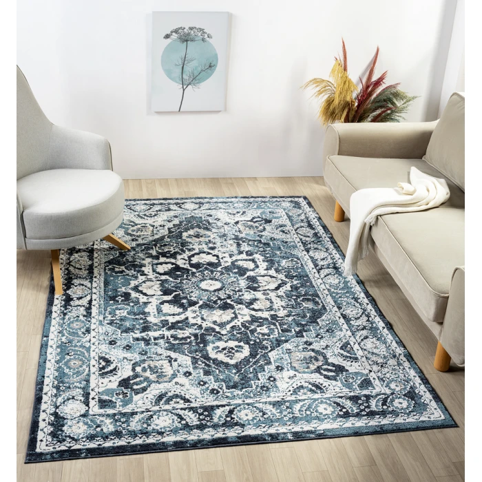 United Weavers Stratton Blue 675-71160 2 ft. 7 in. X 7 ft. 2 in. Rectangle Rug