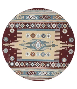 United Weavers Stratton Burgundy 675-71334 7 ft. 11 in. X 7 ft. 11 in. Round Rug