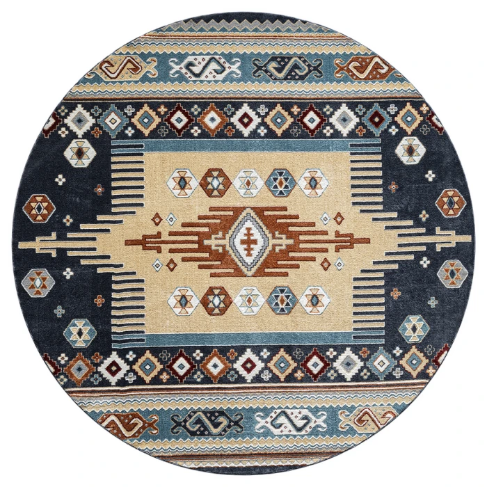 United Weavers Stratton Navy 675-71364 7 ft. 11 in. X 7 ft. 11 in. Round Rug