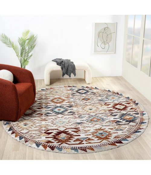United Weavers Stratton Multi 675-71475 7 ft. 11 in. X 7 ft. 11 in. Round Rug