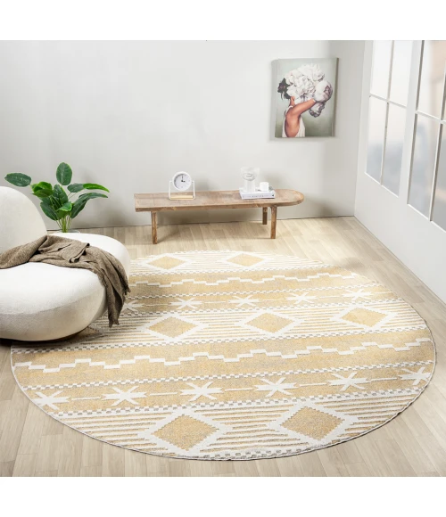 United Weavers Stratton Harvest  675-71524 7 ft. 11 in. X 7 ft. 11 in. Round Rug