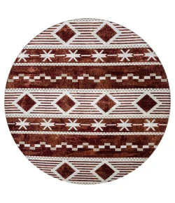 United Weavers Stratton Burgundy 675-71534 7 ft. 11 in. X 7 ft. 11 in. Round Rug