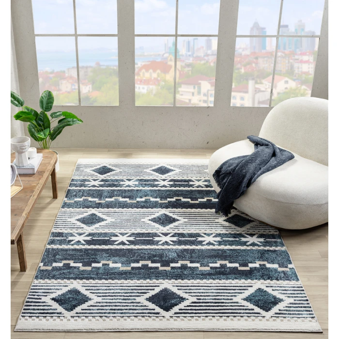 United Weavers Stratton Navy 675-71564 9 ft. 10 in. X 13 ft. 2 in. Rectangle Rug