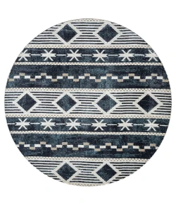 United Weavers Stratton Navy 675-71564 7 ft. 11 in. X 7 ft. 11 in. Round Rug