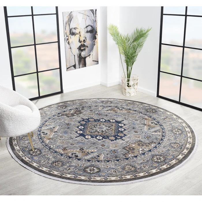 United Weavers Hudson Grey 680-50172 7 ft. 11 in. X 7 ft. 11 in. Round Rug