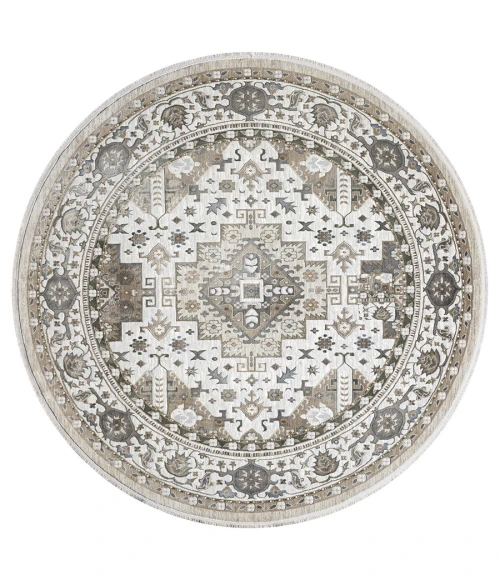 United Weavers Hudson Cream 680-50190 7 ft. 11 in. X 7 ft. 11 in. Round Rug