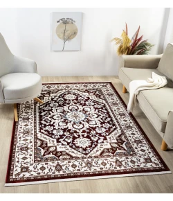 United Weavers Hudson Burgundy 680-50334 5 ft. 3 in. X 7 ft. 2 in. Rectangle Rug