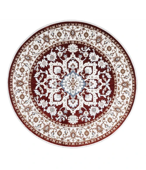 United Weavers Hudson Burgundy 680-50334 7 ft. 11 in. X 7 ft. 11 in. Round Rug