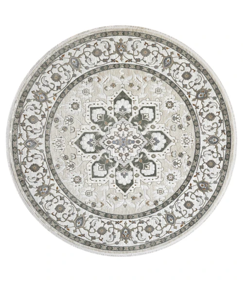 United Weavers Hudson Cream 680-50390 7 ft. 11 in. X 7 ft. 11 in. Round Rug