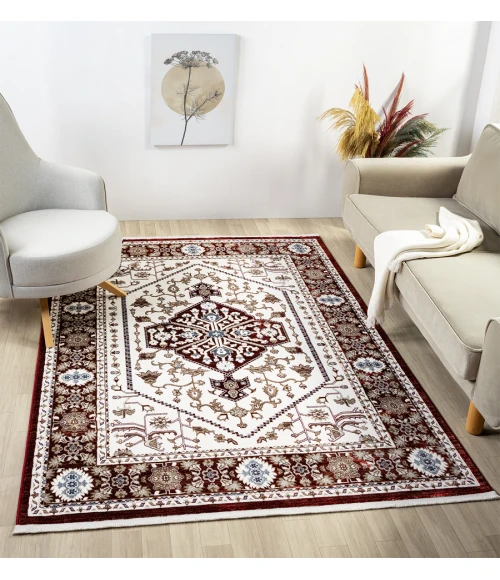 United Weavers Hudson Burgundy 680-50434 1 ft. 10 in. X 3 ft. Rectangle Rug