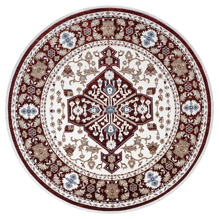 United Weavers Hudson Burgundy 680-50434 7 ft. 11 in. X 7 ft. 11 in. Round Rug