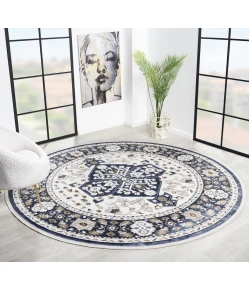 United Weavers Hudson Blue 680-50460 7 ft. 11 in. X 7 ft. 11 in. Round Rug